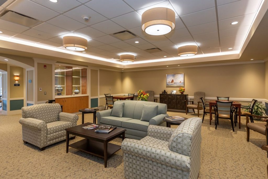 Ginger Cove Independent Living common space couches