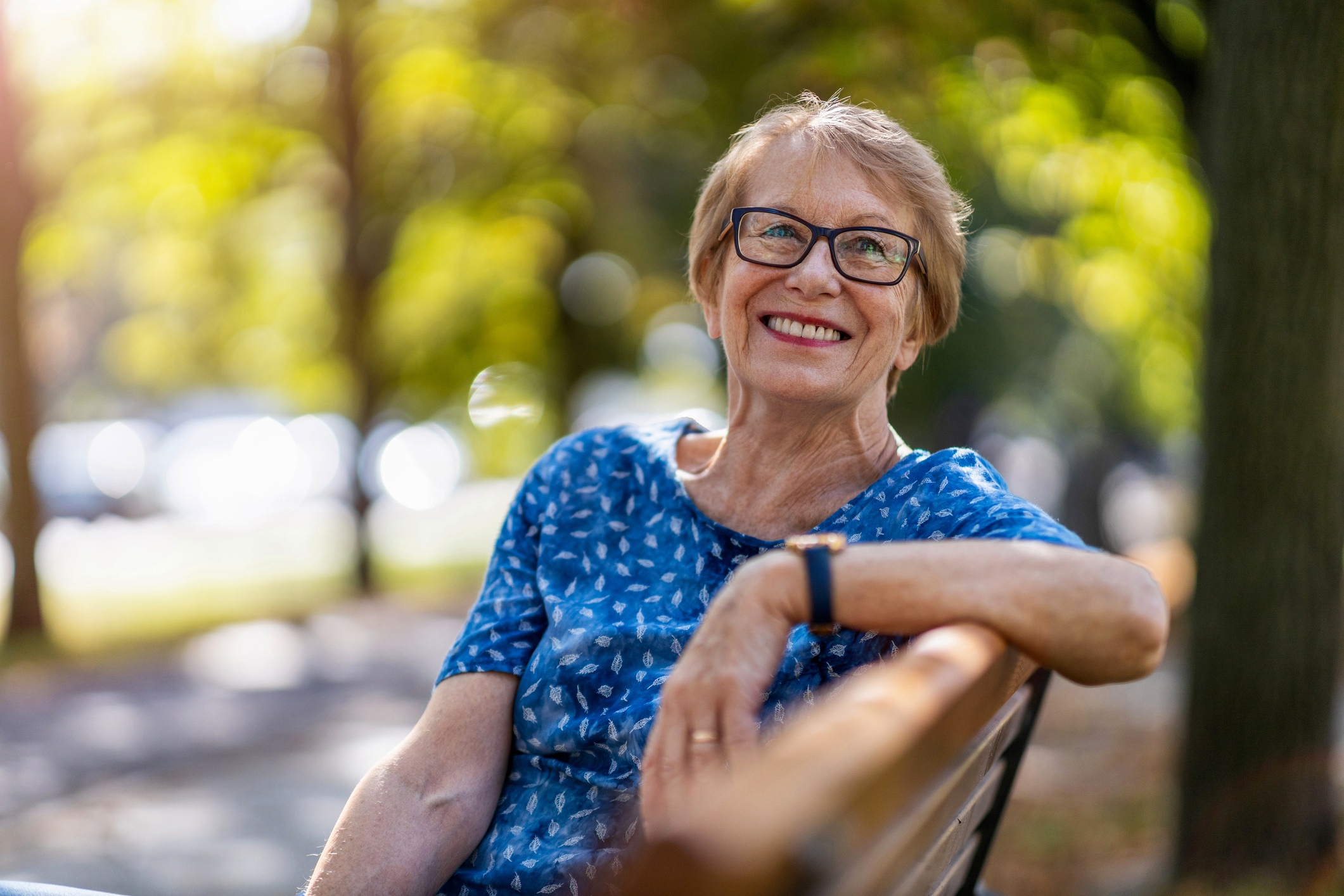 Woman sitting on a bench