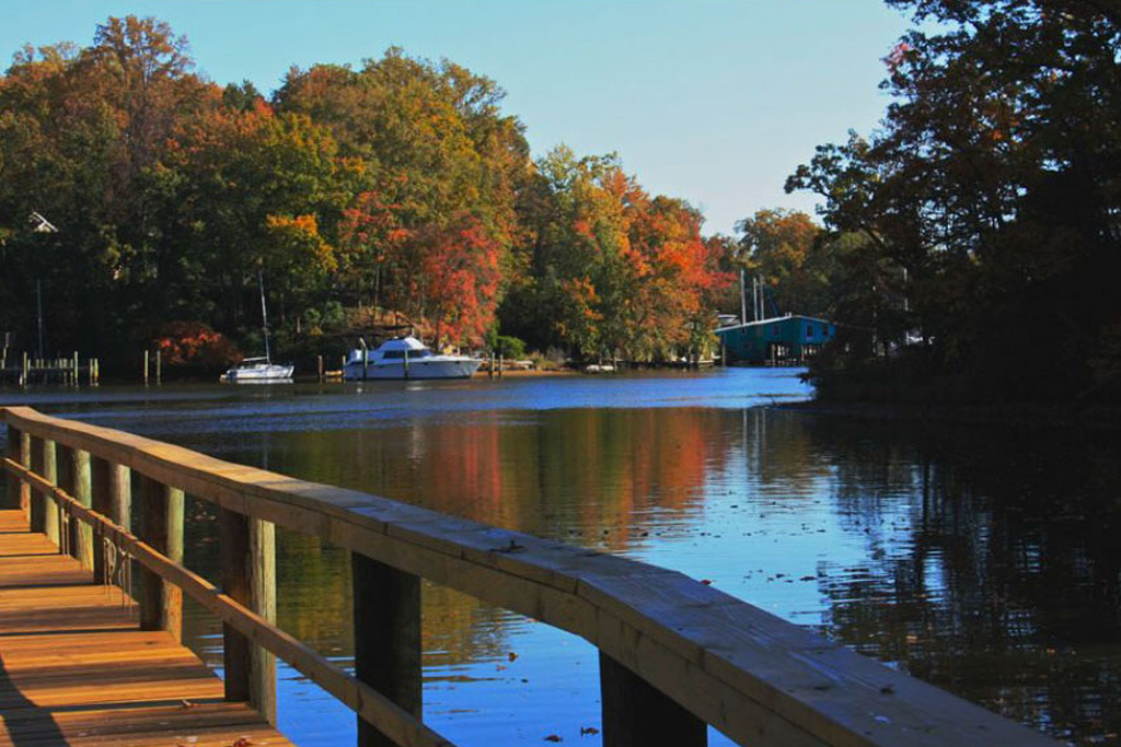 Ginger Cove pier in Autumn
