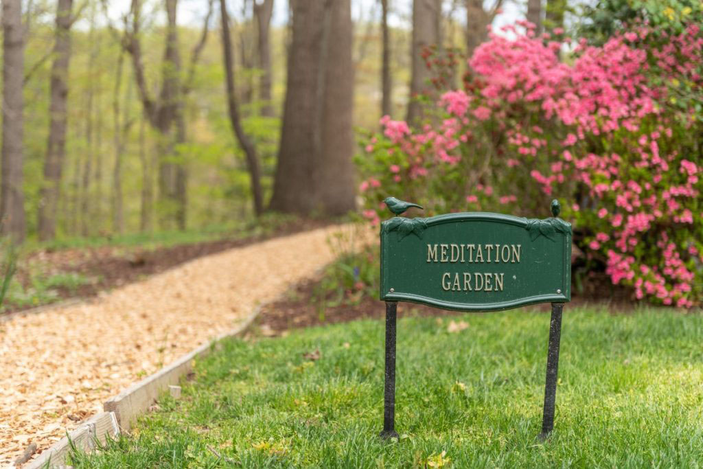 Ginger Cove Meditation Garden sign