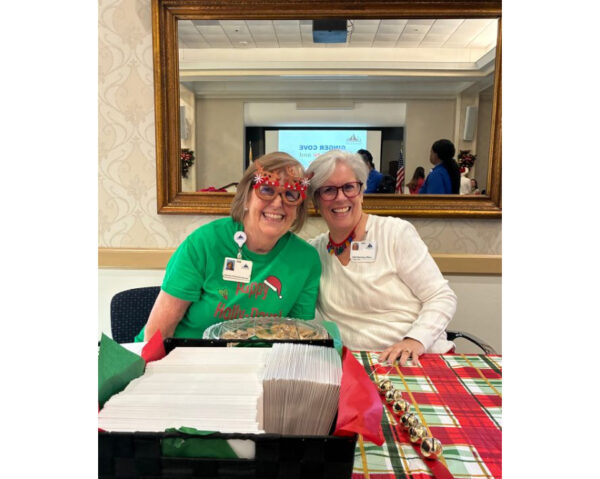 Ginger Cove employees wearing festive holiday attire