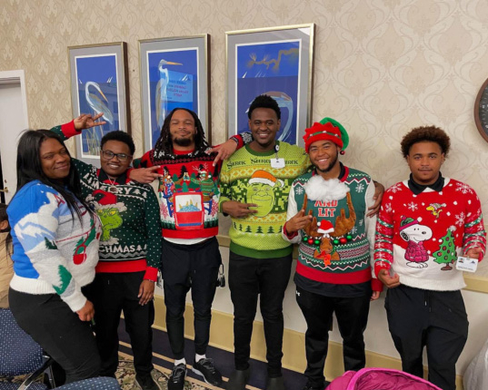 Ginger Cove employees at Christmas party